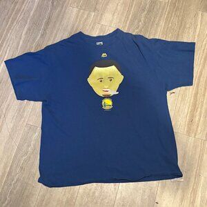 Steph Curry Warriors Cartoon T Shirt Majestic XL Used